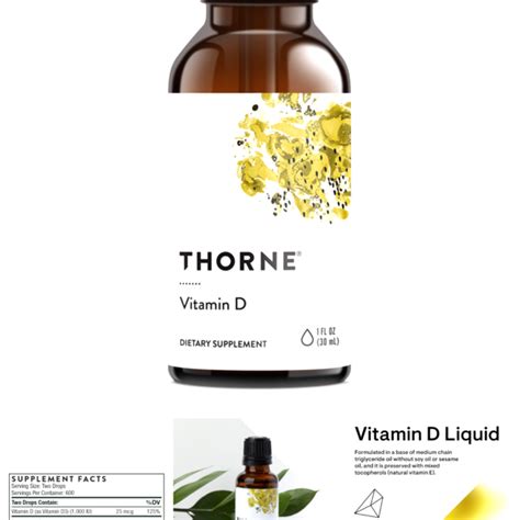Vitamin D Liquid 500 Iu 1oz By Thorne Research For Sale Online Ebay