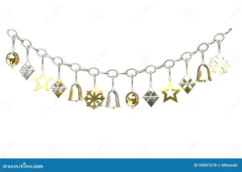 Gold And Silver Christmas Decorations Stock Photo Image Of Pine Gold