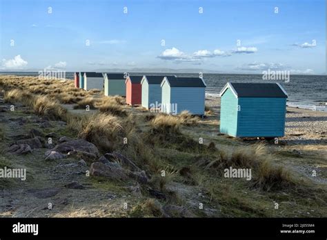 Findhorn Beach Huts Stock Photo Alamy