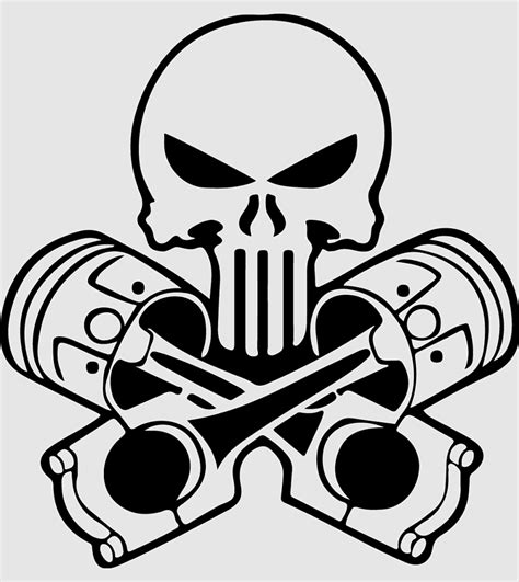 Punisher Human Skull Symbolism Piston Bumper Polyvinyl Chloride