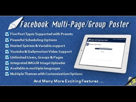 There is no any hidden charges or limit. Facebook Multi-page/group poster - YouTube