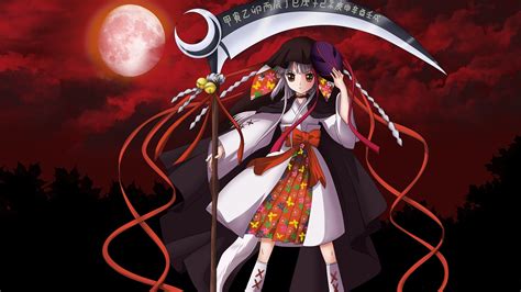 Wallpaper Illustration Anime Girls Weapon Scythe