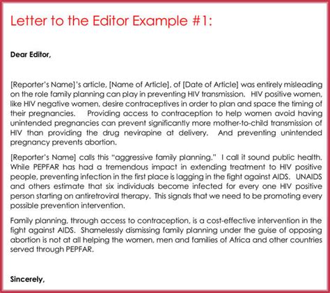 Letter To The Editor Templates 10 Samples And Formats