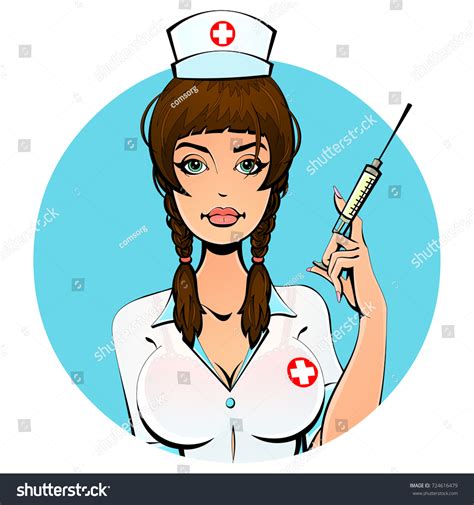 Sexy European Nurse Syringe Shot Avatar Stock Vector Royalty Free 724616479 Shutterstock