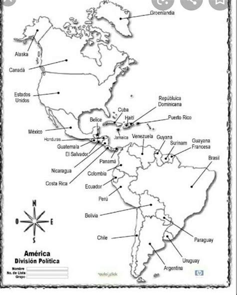 Nuevo Mapa Del Continente Americano Con Nombres Y Division Politica My Xxx Hot Girl
