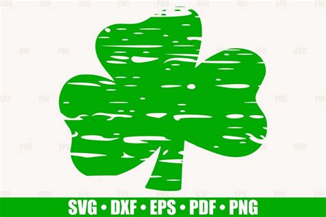 Distressed Shamrock Svg Files For Cricut Distressed Clover Etsy