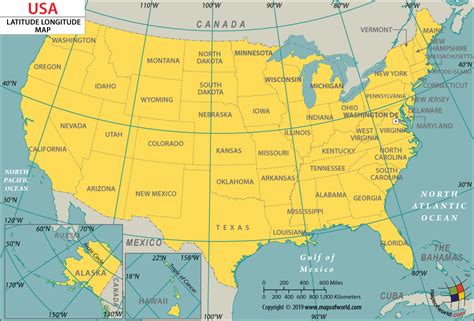 Latitude Longitude United States Map World Map