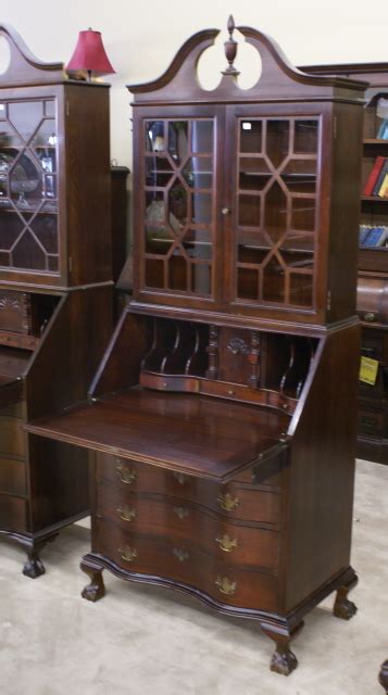 In the dining room, a secretary desk with a glass hutch is a lovely way free up space in your kitchen and display special occasion items. Mahogany Secretary Desk With Hutch | Desk Design Ideas