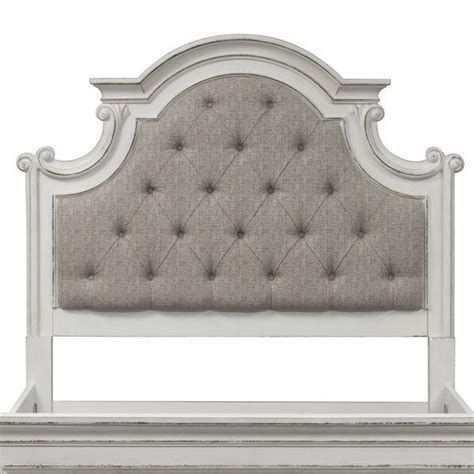 Shop Magnolia Manor Antique White King Upholstered Panel Headboard On