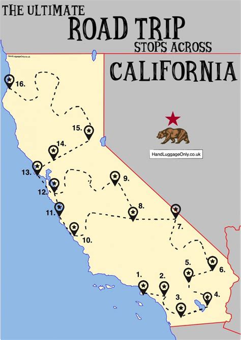 The Ultimate Road Trip Map Of Places To Visit In California Travel