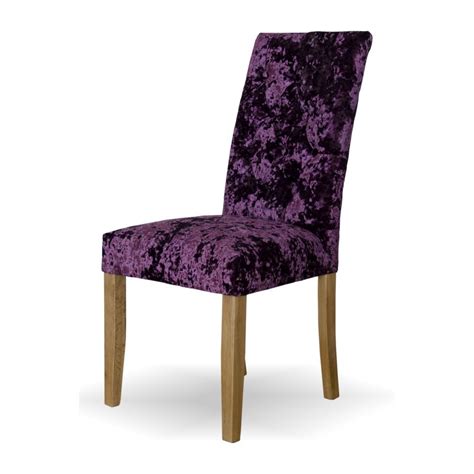 Choose from a variety of velvet dining room chairs, including contemporary dining chairs and traditional dining room sets. Stockholm Purple Deep Crushed Velvet Solid Oak Dining ...