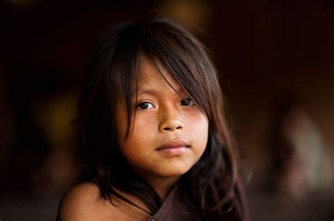 Young Ashaninka Girl In An Apiwtxa Village Acre State Brazil