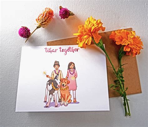 Tihar Nepali Greeting Card Kurkur Tihar Deepawali Diwali Etsy Uk
