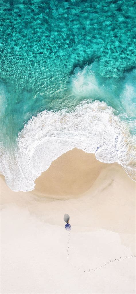 Beach Wallpaper 4k Aerial View Ocean Ios 10 Stock Nature 780