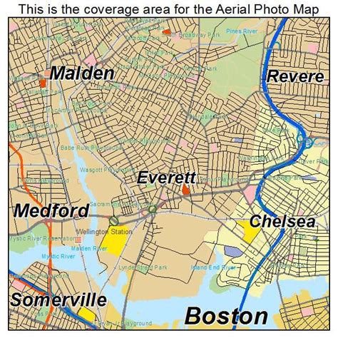 Aerial Photography Map Of Everett Ma Massachusetts