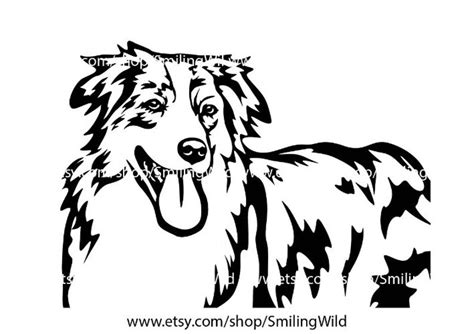 Australian Shepherd Dog Svg Clip Art Aussie Cut File Digital Etsy