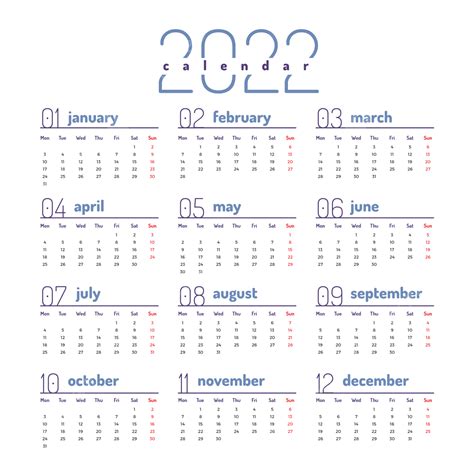 Gambar Kalender Minimalis 2022 Dengan Warna Biru Kalender 2022