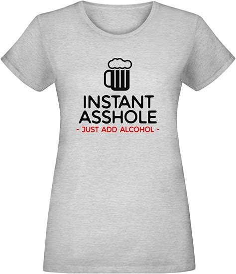Sofortiges Arschloch Instant Asshole T Shirt Top Short Sleeve Jersey For Women 100 Soft