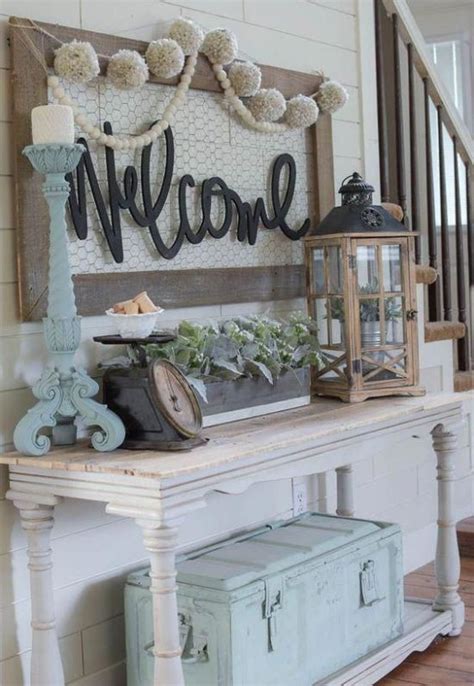 Pastel Shabby Chic Entryway With A Console Table Shabby Chic Entryway