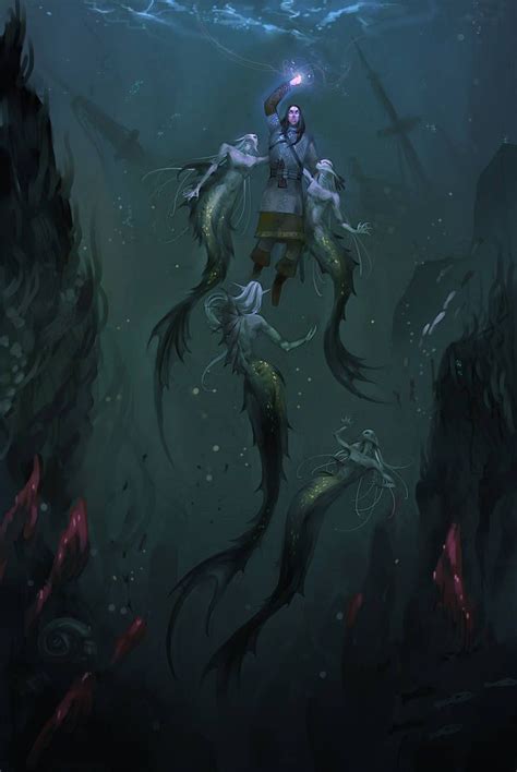 Mermaids By Pumasordos On Deviantart Mermaid Art Dark Fantasy Art