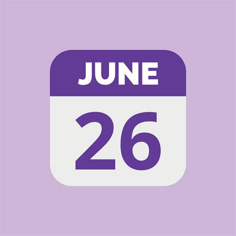 June 26 Calendar Date Icon 23202873 Vector Art At Vecteezy