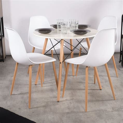 Dining Chairs Set Of 4 Modern White Kitchen Chairs With Scandinavian