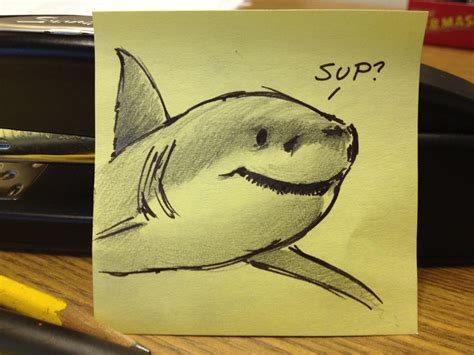 Post It Note Doodle Shark By Robthedoodler On Deviantart