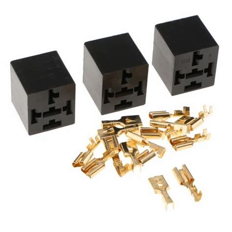 Maxbell 3 Pieces 5 Pin Automotive Relay Socket Holder Connector With