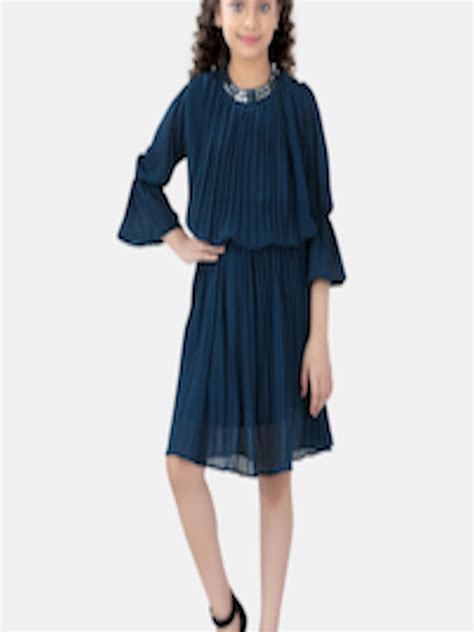 Buy Poplins Blue Cotton Dress Dresses For Girls 16212120 Myntra