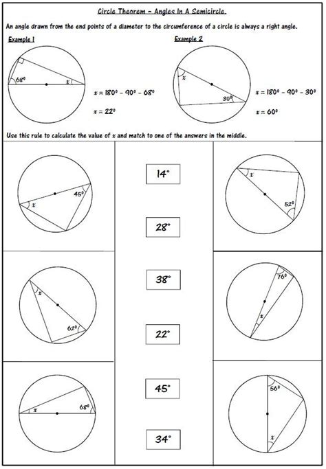 Circle Theorems Worksheet With Answers