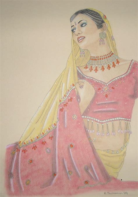 Sari Drawing By Kerry Swinamer
