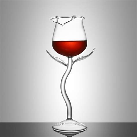 100ml Rose Flower Shape Wine Glass Red Wine Goblet Wine Cocktail Glasses Glass For Sale Online