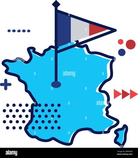 France Flag And Map Flat Style Icon Stock Vector Image And Art Alamy