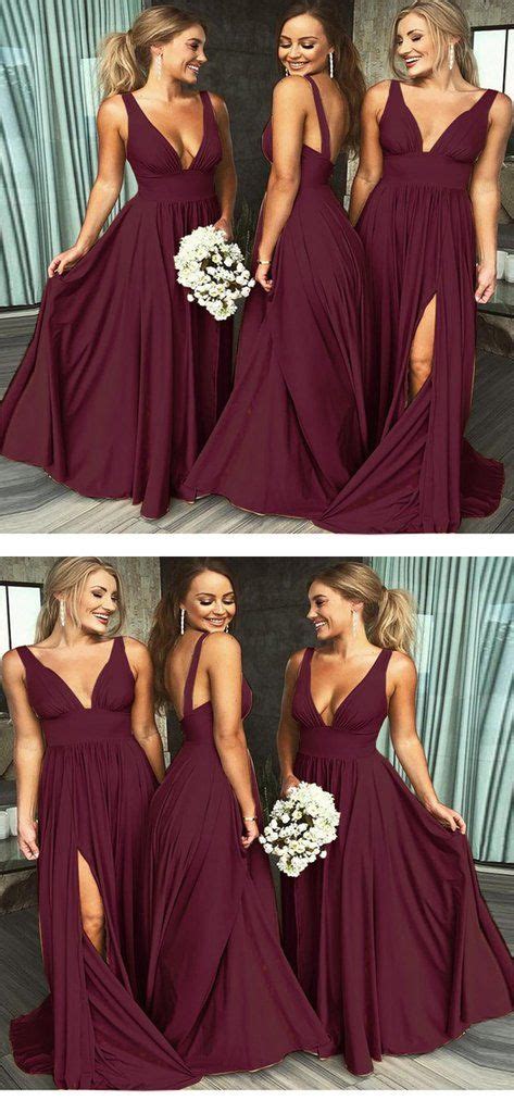 21 Long Wine Colored Bridesmaid Dresses Lydiamba