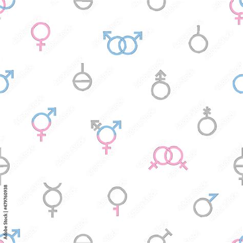 Seamless Pattern Of Gender Signs Various Icons Of Gender Identity And