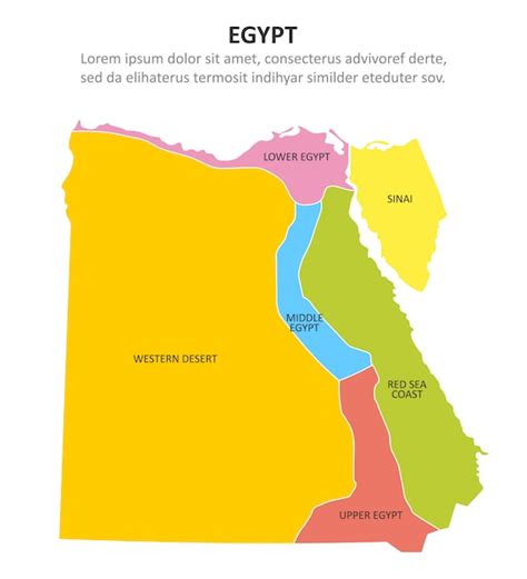 Premium Vector Egypt Multicolored Map With Regions