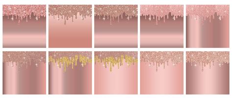 Rose Gold Dripping Glitter Digital Paper Glitter Backgrounds Etsy Uk