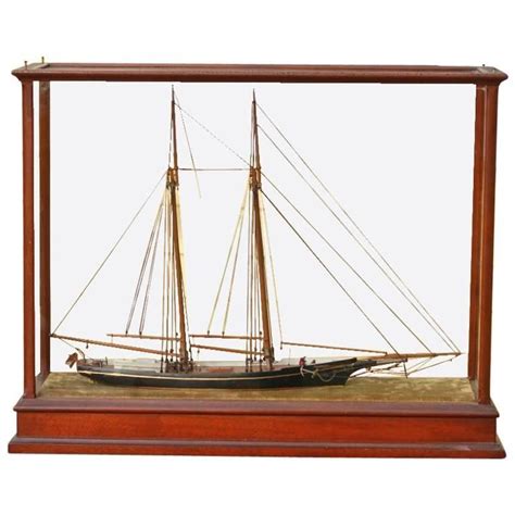 Early Two Masted Schooner Model Diorama Of The Schooner Model Florence