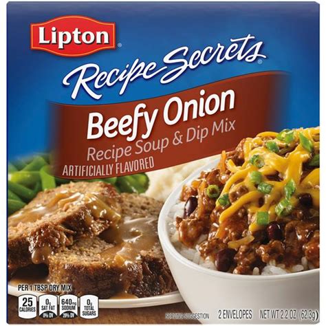 Add 1 package of dry onion soup mix and 2 cups of water. Lipton Recipe Secrets Beefy Onion Recipe Soup & Dip Mix 2Ct | Hy-Vee Aisles Online Grocery Shopping