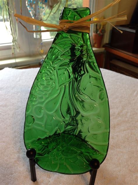 Embossed Bottle Fused Glass Bottle Art Wine Bottle
