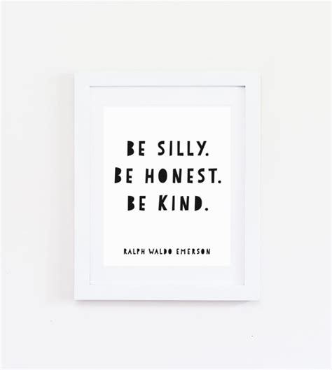 Digital Be Silly Be Honest Be Kind Quote Print Modern Wall Etsy