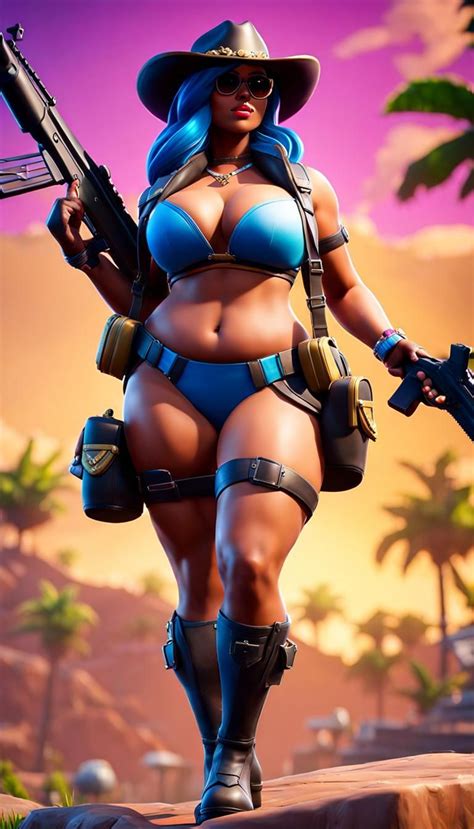 Photorealistic Full Length Calamity Fortnite Skin As A Thick Curvy Woman 38 Dd Chest 28
