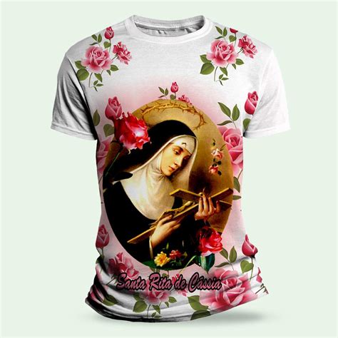 Camiseta Religiosa Católica Santa Rita Camisetas KayrÓs