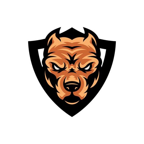 Logotipo De Mascote De Cabeça De Cachorro Pitbull Projeta Personagem