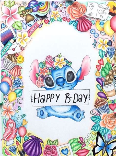 Disney Stitch Artwork Stitch Drawing Happy Birthday Drawings Cute