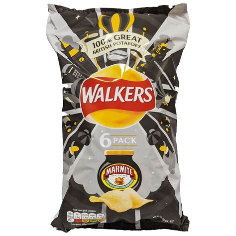 Walkers Marmite Crisps 6 Pack 6 X 25g Blightys British Store