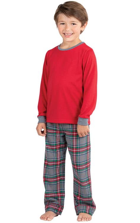 Gray Plaid Boys Pajamas In Boys Pajamas And Onesies Size 6 14