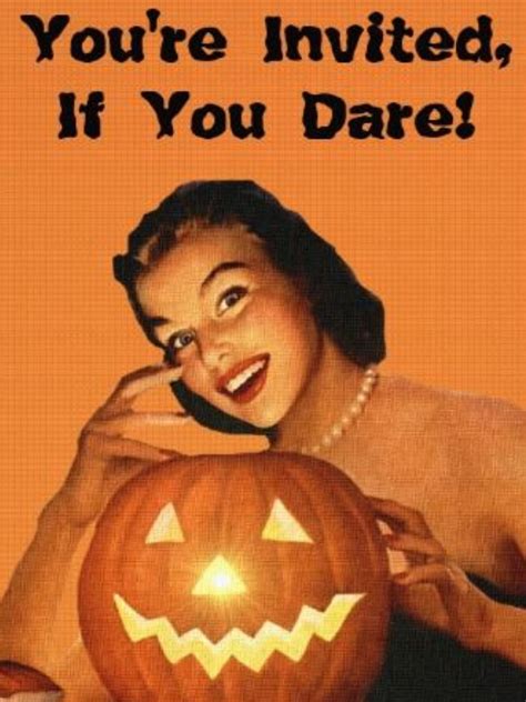 If You Dare Retro Halloween Party 1950s Halloween Halloween Pin Up