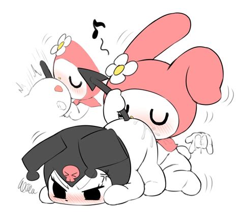 Rule 34 2girls Anthro Bunny Ears Cute Demon Tail Hanuvo Kuromi Looking Pleasured Melody Only