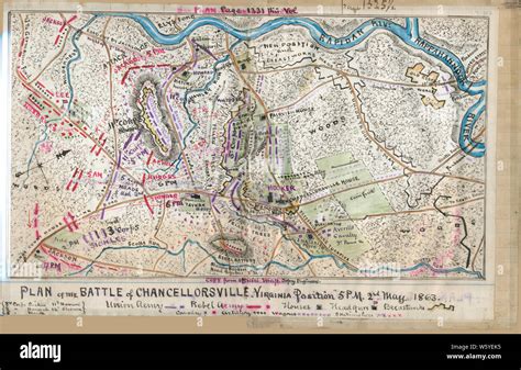 Civil War Maps 1355 Plan Of The Battle Of Chancellorsville Virginia